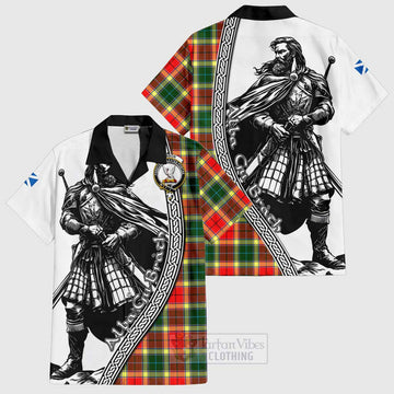 Gibson (Gibbs or Gibsone) Tartan Clan Crest Hawaiian Shirt with Highlander Warrior Celtic Style Kid - Tartan Vibes Clothing