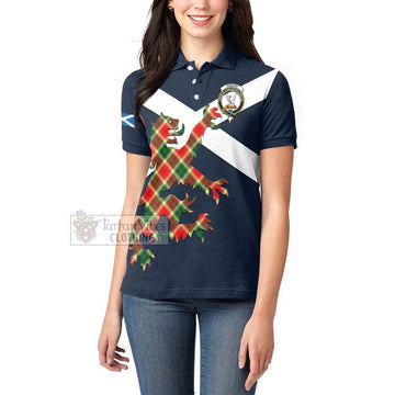 Gibson (Gibbs or Gibsone) Tartan Lion Rampant Women's Polo Shirt Proudly Display Your Heritage with Alba Gu Brath and Clan Name Women - Tartan Vibes Clothing
