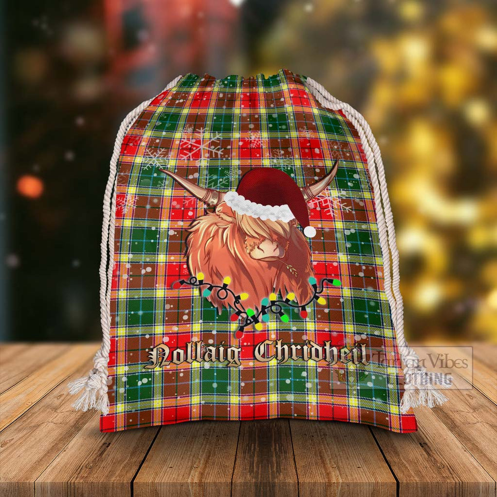 Gibson (Gibbs or Gibsone) Tartan Christmas Santa's Bag with Twinkle Highland Cattle - Tartan Vibes Clothing