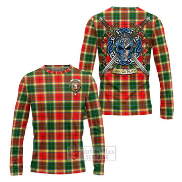 Gibson (Gibbs or Gibsone) Tartan Long Sleeve T-Shirt with Family Crest Celtic Skull Style Unisex - Tartan Vibes Clothing