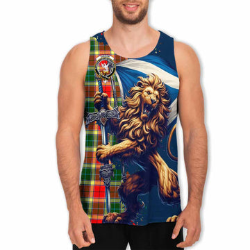 Gibson (Gibbs or Gibsone) Tartan Family Crest Men's Tank Top with Scottish Majestic Lion Men - Tartan Vibes Clothing