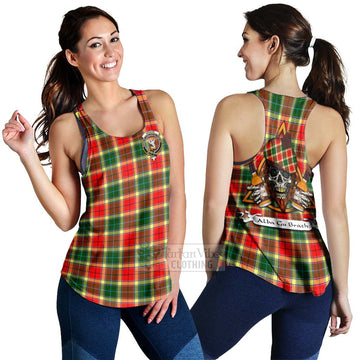 Gibson (Gibbs or Gibsone) Tartan Women's Racerback Tanks with Family Crest and Bearded Skull Holding Bottles of Whiskey 4XL - Tartan Vibes Clothing