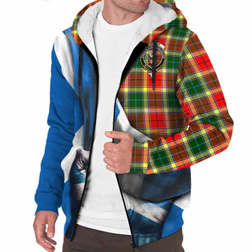 Tartan Vibes Clothing Gibson (Gibbs or Gibsone) Tartan Sherpa Hoodie with Family Crest Scotland Patriotic Style