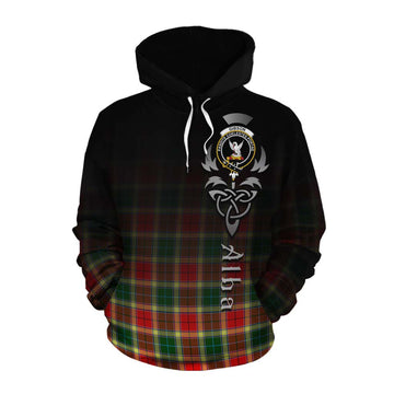 Tartan Vibes Clothing Gibson (Gibbs or Gibsone) Tartan Cotton Hoodie Featuring Alba Gu Brath Family Crest Celtic Inspired