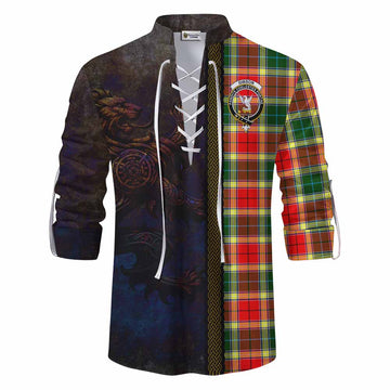 Tartan Vibes Clothing Gibson (Gibbs or Gibsone) Tartan Family Crest Ghillie Kilt Shirt Alba Gu Brath Be Brave Lion Ancient Style