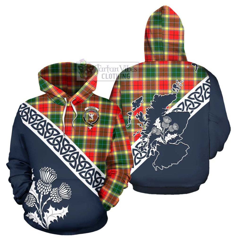 Gibson (Gibbs or Gibsone) Tartan Hoodie Featuring Thistle and Scotland Map Zip Hoodie - Tartan Vibes Clothing