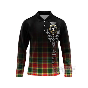 Gibson (Gibbs or Gibsone) Tartan Long Sleeve Polo Shirt Featuring Alba Gu Brath Family Crest Celtic Inspired Unisex - Tartan Vibes Clothing