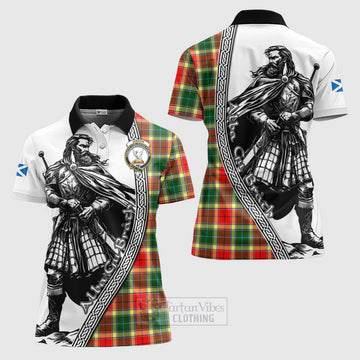 Gibson (Gibbs or Gibsone) Tartan Clan Crest Women's Polo Shirt with Highlander Warrior Celtic Style Women - Tartan Vibes Clothing