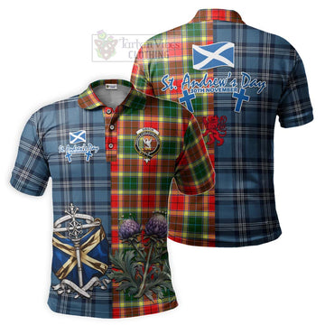Gibson (Gibbs or Gibsone) Tartan Polo Shirt Happy St. Andrew's Day Half Tartan Style Kid - Tartan Vibes Clothing