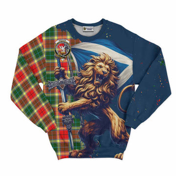 Gibson (Gibbs or Gibsone) Tartan Family Crest Sweatshirt with Scottish Majestic Lion Unisex - Tartan Vibes Clothing
