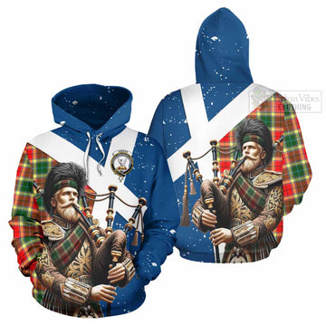 Gibson (Gibbs or Gibsone) Tartan Hoodie with Family Crest Scottish Bagpiper Vibes Zip Hoodie - Tartan Vibes Clothing