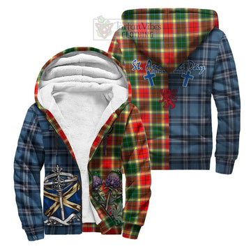Gibson (Gibbs or Gibsone) Tartan Sherpa Hoodie Happy St. Andrew's Day Half Tartan Style Unisex S - Tartan Vibes Clothing