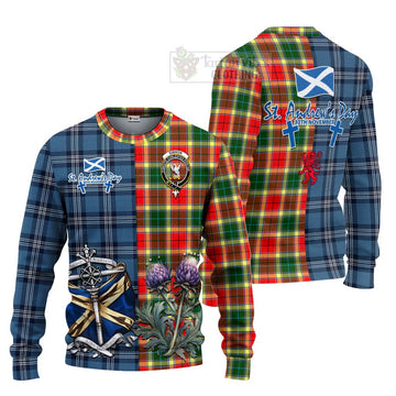 Gibson (Gibbs or Gibsone) Tartan Knitted Sweater Happy St. Andrew's Day Half Tartan Style Unisex - Tartan Vibes Clothing