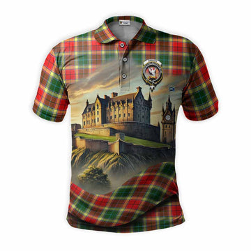 Tartan Vibes Clothing Gibson (Gibbs or Gibsone) Tartan Family Crest Polo Shirt with Scottish Ancient Castle Stype