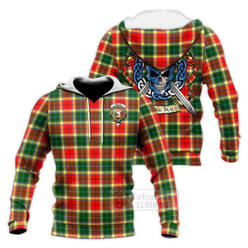 Gibson (Gibbs or Gibsone) Tartan Knitted Hoodie with Family Crest Celtic Skull Style Unisex Knitted Pullover Hoodie - Tartan Vibes Clothing