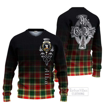 Gibson (Gibbs or Gibsone) Tartan Ugly Sweater Featuring Alba Gu Brath Family Crest Celtic Inspired Unisex - Tartan Vibes Clothing