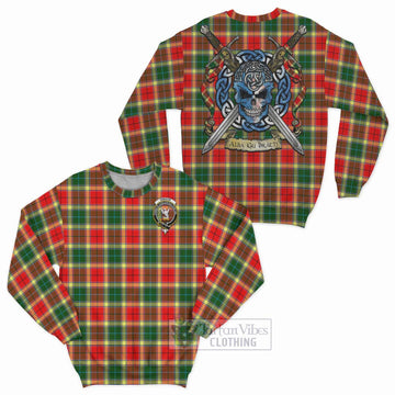 Gibson (Gibbs or Gibsone) Tartan Sweatshirt with Family Crest Celtic Skull Style Unisex - Tartan Vibes Clothing