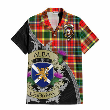 Gibson (Gibbs or Gibsone) Tartan Family Crest Hawaiian Shirt Lion Rampant Royal Thistle Shield Celtic Inspired Kid - Tartan Vibes Clothing