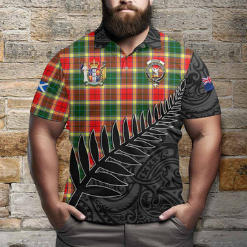 Gibson (Gibbs or Gibsone) Crest Tartan Polo Shirt with New Zealand Silver Fern Half Style