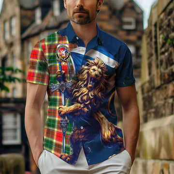 Gibson (Gibbs or Gibsone) Tartan Family Crest Hawaiian Shirt with Scottish Majestic Lion Kid - Tartan Vibes Clothing