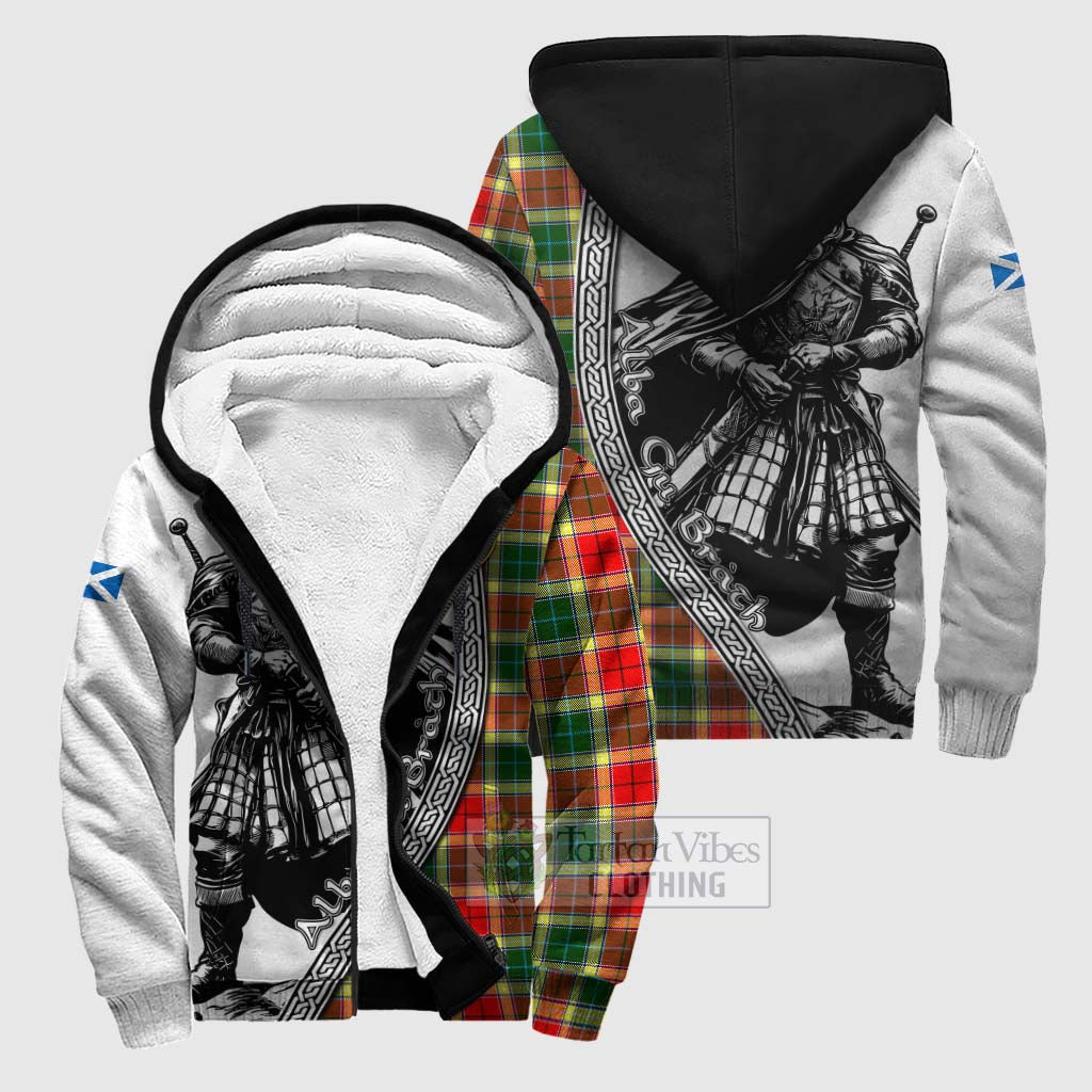 Gibson (Gibbs or Gibsone) Tartan Clan Crest Sherpa Hoodie with Highlander Warrior Celtic Style Unisex S - Tartan Vibes Clothing