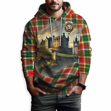 Gibson (Gibbs or Gibsone) Tartan Family Crest Hoodie with Scottish Ancient Castle Style Pullover Hoodie - Tartan Vibes Clothing