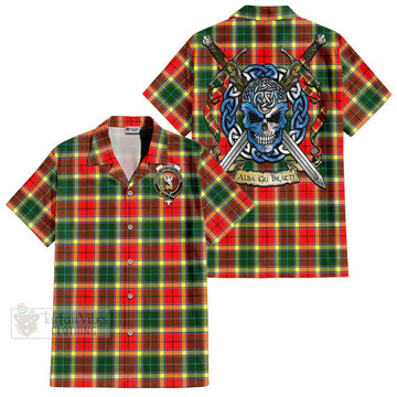 Gibson (Gibbs or Gibsone) Tartan Hawaiian Shirt with Family Crest Celtic Skull Style Kid - Tartan Vibes Clothing