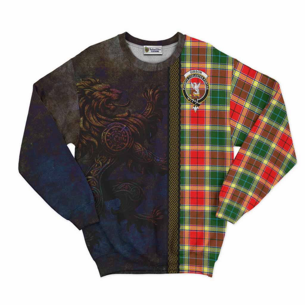 Gibson (Gibbs or Gibsone) Tartan Family Crest Sweatshirt Alba Gu Brath Be Brave Lion Ancient Style Unisex - Tartan Vibes Clothing
