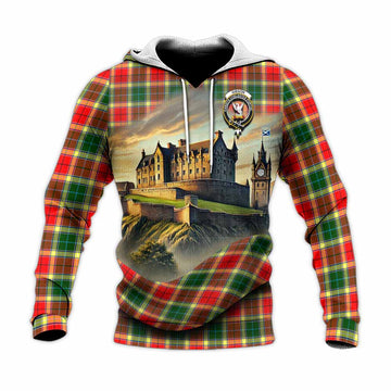 Gibson (Gibbs or Gibsone) Tartan Family Crest Knitted Hoodie with Scottish Ancient Castle Style Unisex Knitted Pullover Hoodie - Tartan Vibes Clothing