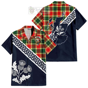 Gibson (Gibbs or Gibsone) Tartan Hawaiian Shirt Featuring Thistle and Scotland Map Kid - Tartan Vibes Clothing