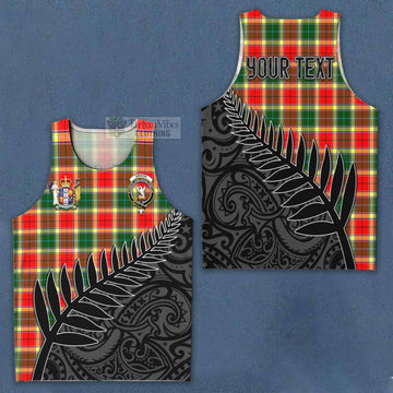 Tartan Vibes Clothing Gibson (Gibbs or Gibsone) Crest Tartan Men's Tank Top with New Zealand Silver Fern Half Style