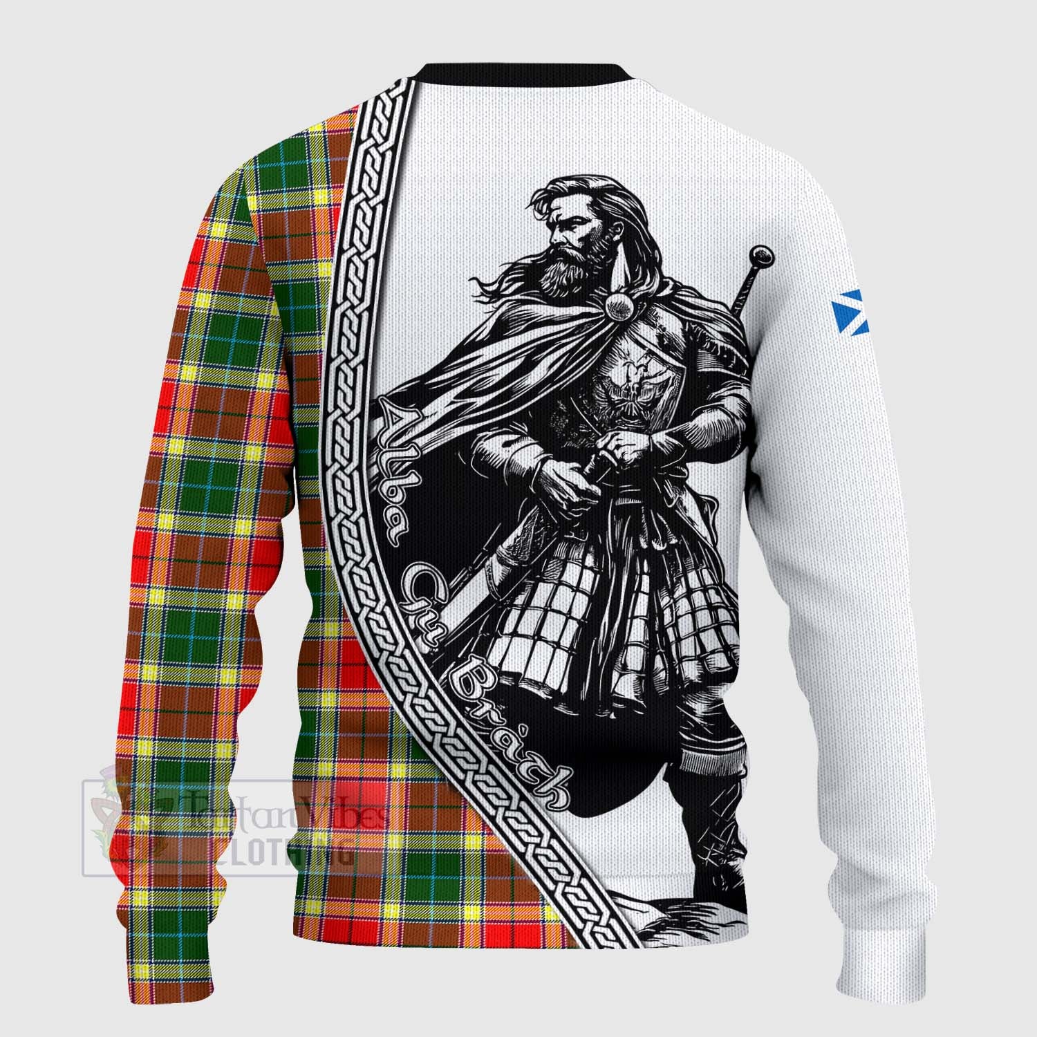 Gibson (Gibbs or Gibsone) Tartan Clan Crest Knitted Sweater with Highlander Warrior Celtic Style - Tartan Vibes Clothing