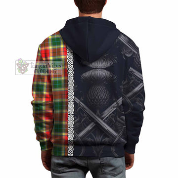 Gibson (Gibbs or Gibsone) Tartan Hoodie with Family Crest Cross Sword Thistle Celtic Vibes - Tartan Vibes Clothing