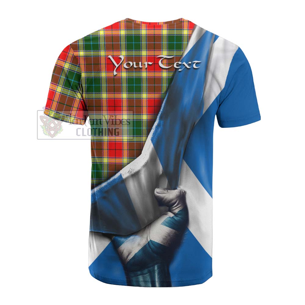 Tartan Vibes Clothing Gibson (Gibbs or Gibsone) Tartan Cotton T-shirt with Family Crest Scotland Patriotic Style