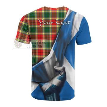 Tartan Vibes Clothing Gibson (Gibbs or Gibsone) Tartan Cotton T-shirt with Family Crest Scotland Patriotic Style