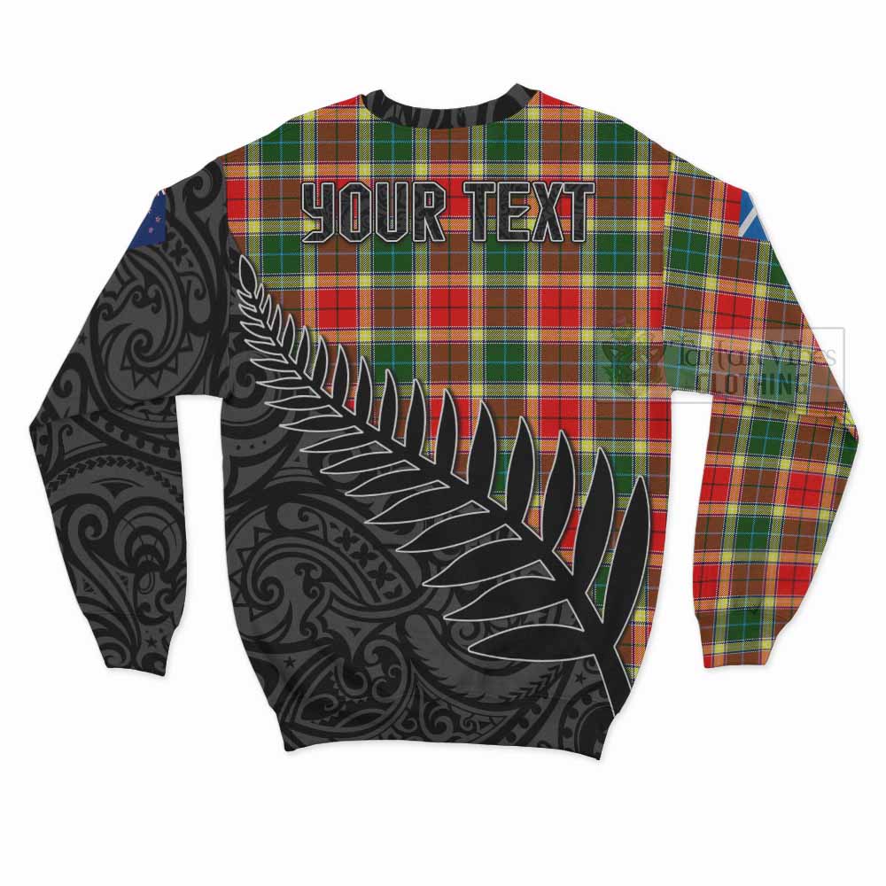 Tartan Vibes Clothing Gibson (Gibbs or Gibsone) Crest Tartan Sweatshirt with New Zealand Silver Fern Half Style