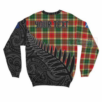 Tartan Vibes Clothing Gibson (Gibbs or Gibsone) Crest Tartan Sweatshirt with New Zealand Silver Fern Half Style