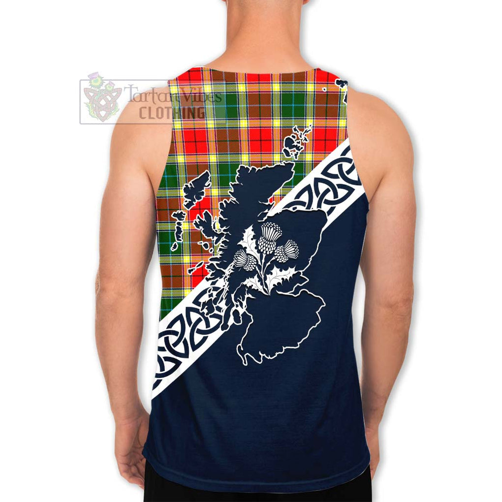 Gibson (Gibbs or Gibsone) Tartan Men's Tank Top Featuring Thistle and Scotland Map - Tartan Vibes Clothing