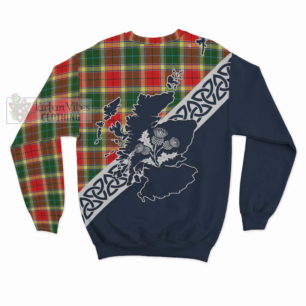 Gibson (Gibbs or Gibsone) Tartan Sweatshirt Featuring Thistle and Scotland Map - Tartan Vibes Clothing