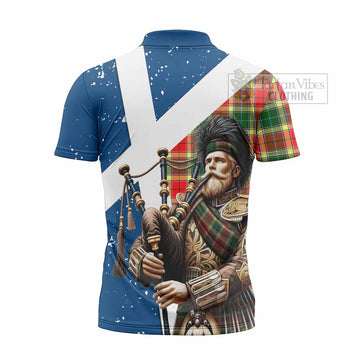 Gibson (Gibbs or Gibsone) Tartan Zipper Polo Shirt with Family Crest Scottish Bagpiper Vibes - Tartan Vibes Clothing