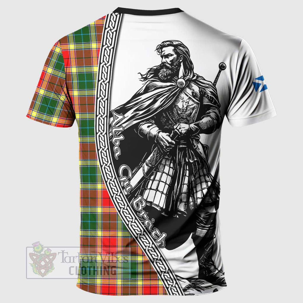 Gibson (Gibbs or Gibsone) Tartan Clan Crest T-Shirt with Highlander Warrior Celtic Style - Tartan Vibes Clothing