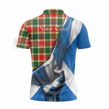 Tartan Vibes Clothing Gibson (Gibbs or Gibsone) Tartan Zipper Polo Shirt with Family Crest Scotland Patriotic Style