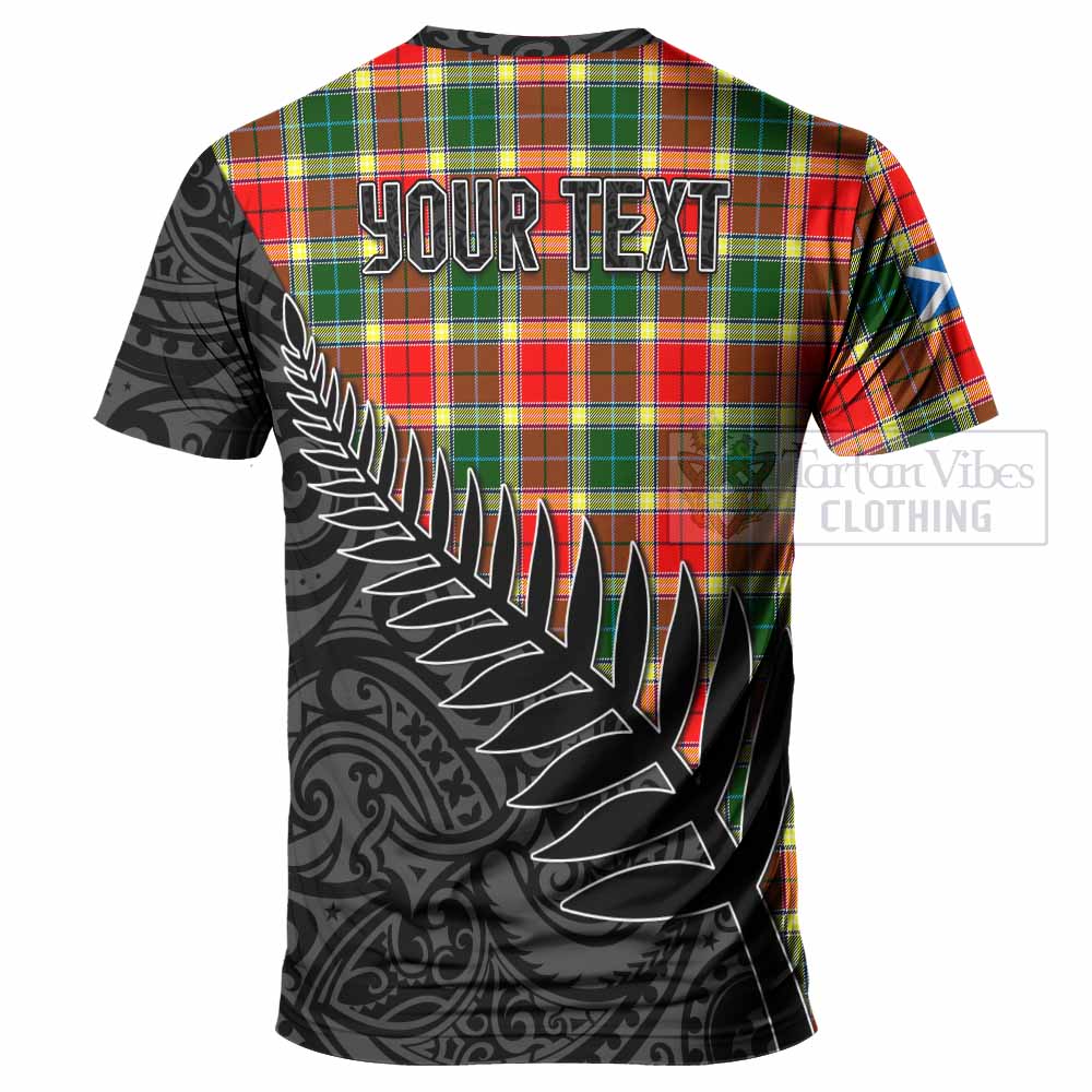 Tartan Vibes Clothing Gibson (Gibbs or Gibsone) Crest Tartan T-Shirt with New Zealand Silver Fern Half Style