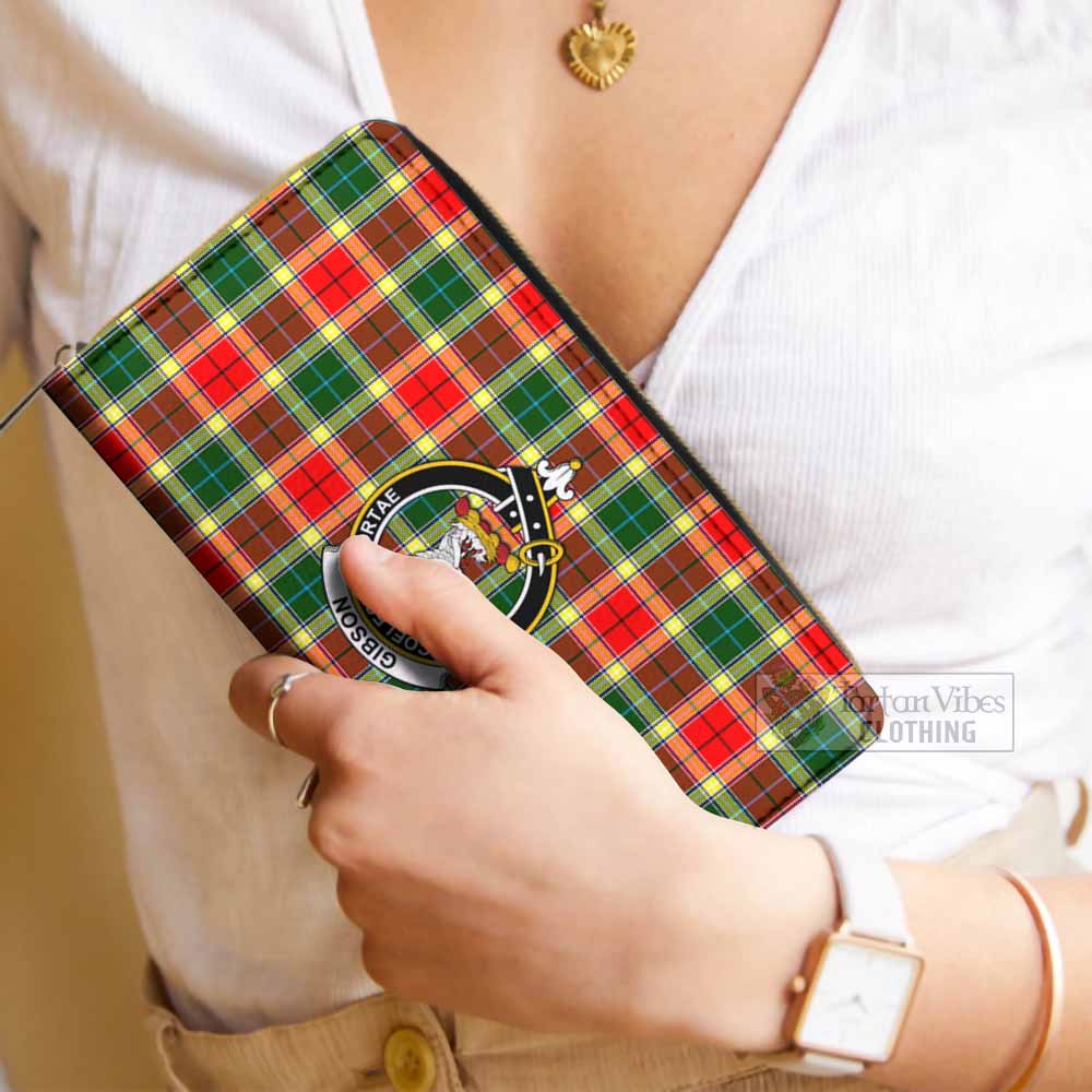 Gibson (Gibbs or Gibsone) Tartan Women's Leather Wallet with Family Crest - Tartan Vibes Clothing
