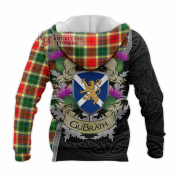 Gibson (Gibbs or Gibsone) Tartan Family Crest Knitted Hoodie Lion Rampant Royal Thistle Shield Celtic Inspired - Tartan Vibes Clothing