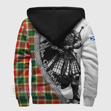 Gibson (Gibbs or Gibsone) Tartan Clan Crest Sherpa Hoodie with Highlander Warrior Celtic Style - Tartan Vibes Clothing