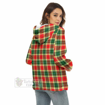 Gibson (Gibbs or Gibsone) Tartan Women's Borg Fleece Hoodie with Half Zip - Tartan Vibes Clothing