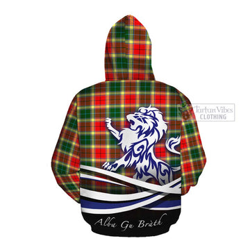 Gibson (Gibbs or Gibsone) Tartan Cotton Hoodie with Alba Gu Brath Regal Lion Emblem Pullover Hoodie - Tartan Vibes Clothing