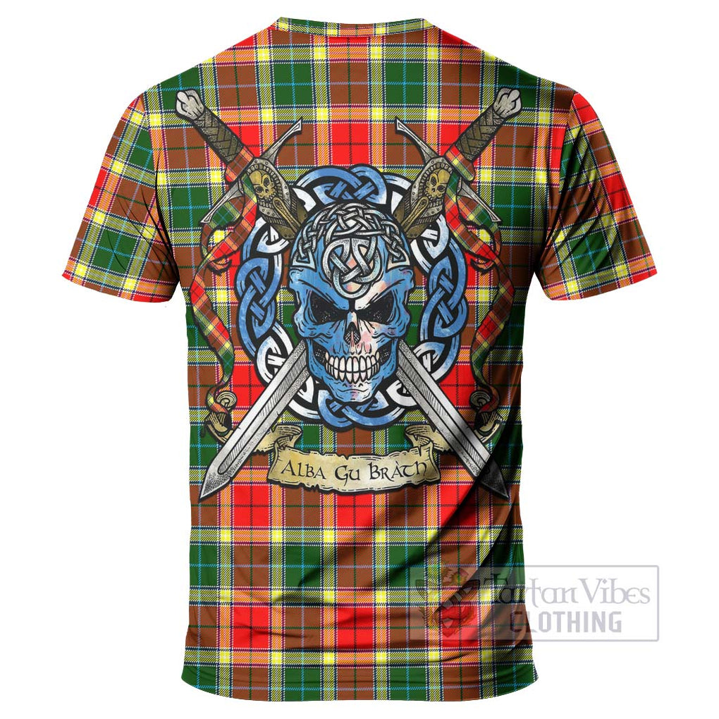 Gibson (Gibbs or Gibsone) Tartan T-Shirt with Family Crest Celtic Skull Style - Tartan Vibes Clothing