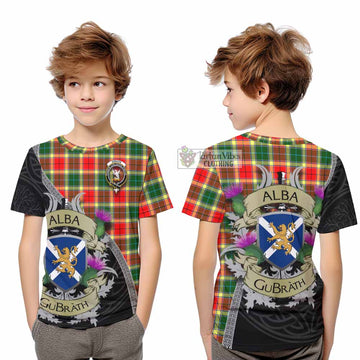 Gibson (Gibbs or Gibsone) Tartan Family Crest Kid T-Shirt Lion Rampant Royal Thistle Shield Celtic Inspired - Tartan Vibes Clothing